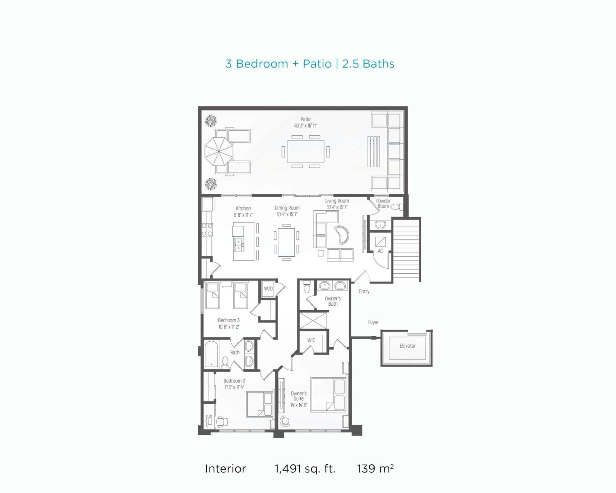 3 Bedroom Luxury Condo w/Patio,1609810960:JPEG