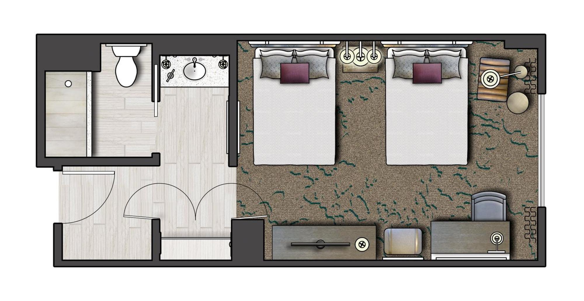 Standaard Kamer met 2 Queensize Bedden - Geschikt voor Slechthorenden (Inclusief GRATIS^ Universal Express Unlimited)