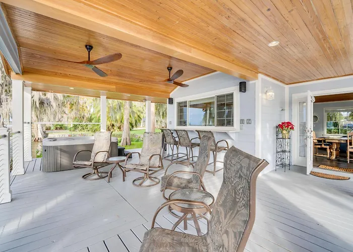 Hot Tub & Fire Pit: Lakefront Home On Lake Eloise