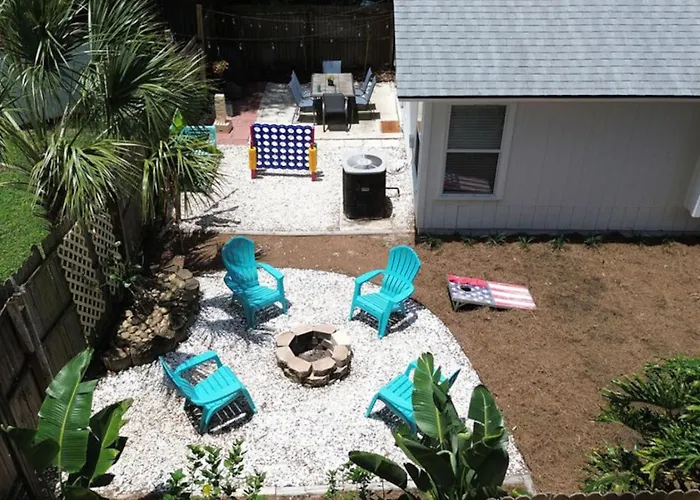 Beach Retreat With Backyard Flair And Yard Games