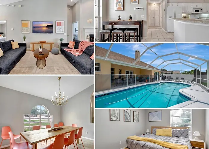 Lakefront Screened Pool Home, Sleeps 12 Sunset Cove Retreat, Riverview