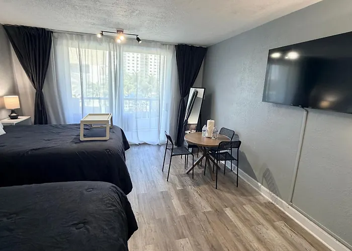 Beach Front Building Studio With Balcony Kitchen Pool Gym Direct Beach Access In Sunny Isles Beach Miami